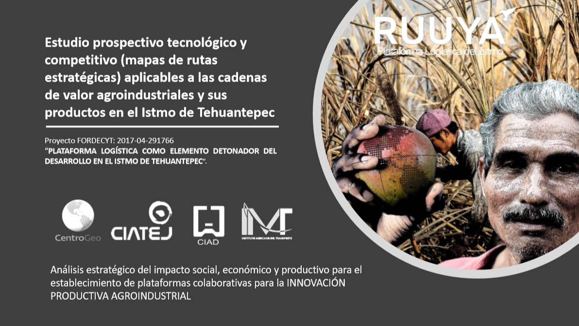 Estidio prospectivo tecnológico y competitivo aplicables a las cadenas de valor agroindustriales y sus productos en el Istmo de Tehuantepec